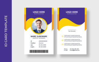 ID Card Layout with Orange Accents Layout