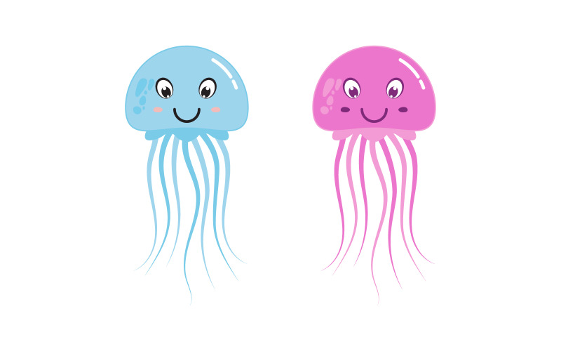 Jelly fish cute illustration Logo design template v.12 Logo Template