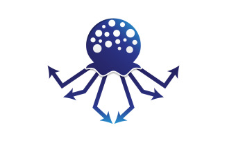 Jelly fish cute illustration Logo design template v.16