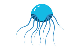 Jelly fish cute illustration Logo design template v.18