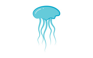 Jelly fish cute illustration Logo design template v.3