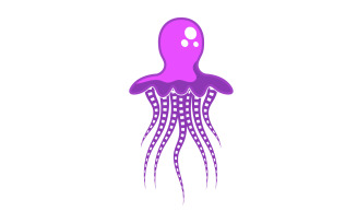 Jelly fish cute illustration Logo design template v.5