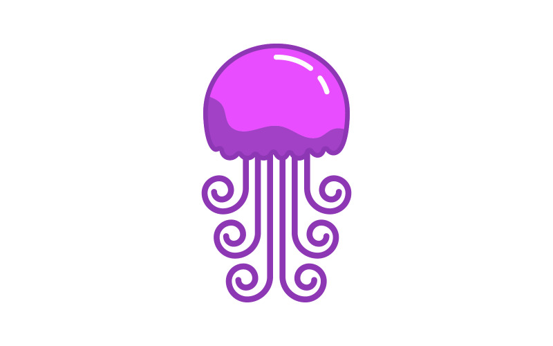 Jelly fish cute illustration Logo design template v.8 Logo Template