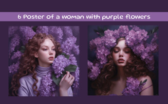 Poster of a woman with purple flowers