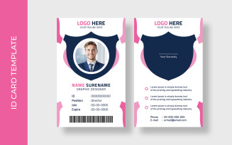 Professional Pink & Black ID Card