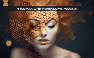 Woman with honeycomb makeup