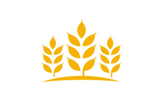 Agriculture Wheat rice farm vector icon illustration template v.2