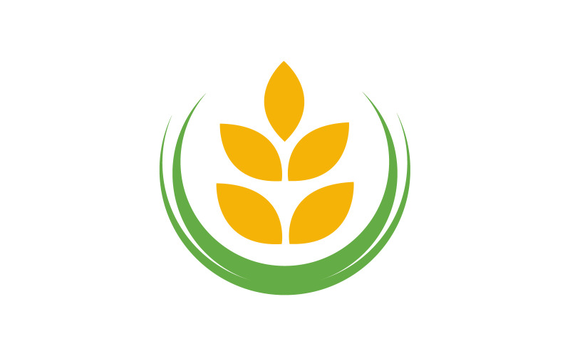 Agriculture Wheat rice farm vector icon illustration template v.6 Logo Template