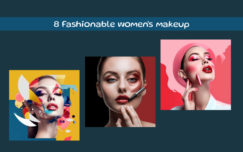 Fashionable women's makeup AI image Illustration