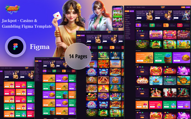 Jackpot - Casino & Gambling Figma Template UI Element