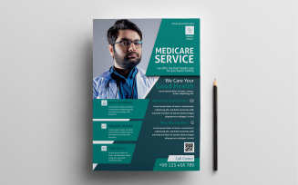 Medical service Agency Flyer design Template.