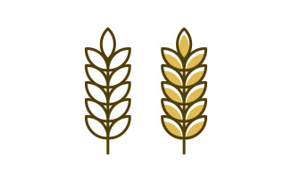 Agriculture Wheat rice farm vector icon illustration template v.9