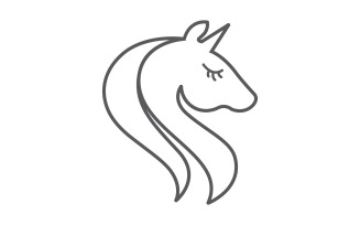 Unicorn Horse Logo icon vector illustration design template v.14