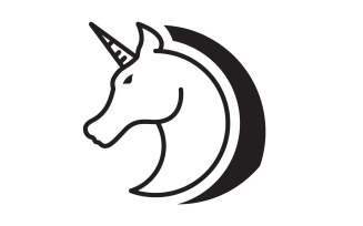 Unicorn Horse Logo icon vector illustration design template v.15