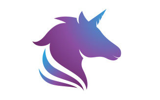 Unicorn Horse Logo icon vector illustration design template v.8
