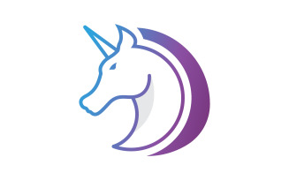 Unicorn Horse Logo icon vector illustration design template v.9