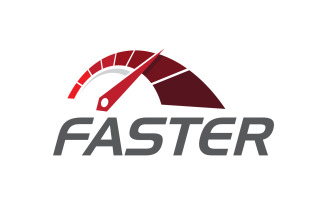 Faster and Speedometer icon for auto logo illustration design v.1