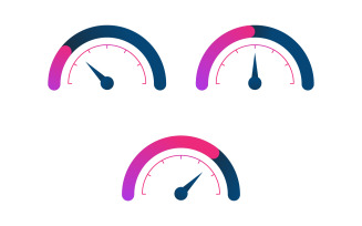 Faster and Speedometer icon for auto logo illustration design v.3