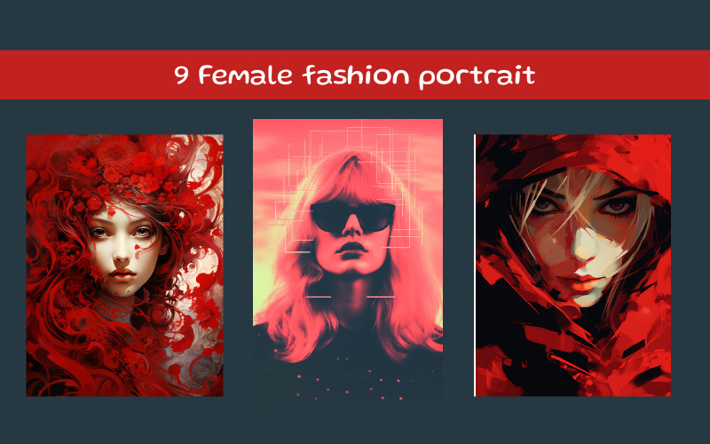 Female fashion portrait AI image Illustration
