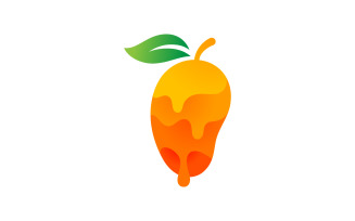 Mango fresh fruit logo design Vector icon illustration v.8