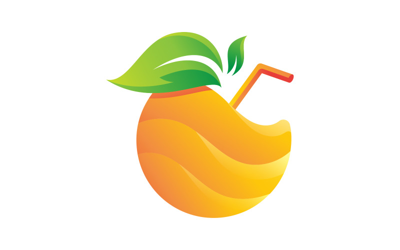 Orange fresh fruit logo design Vector icon illustration v.2 Logo Template