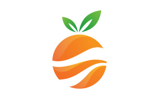 Orange fresh fruit logo design Vector icon illustration v.5