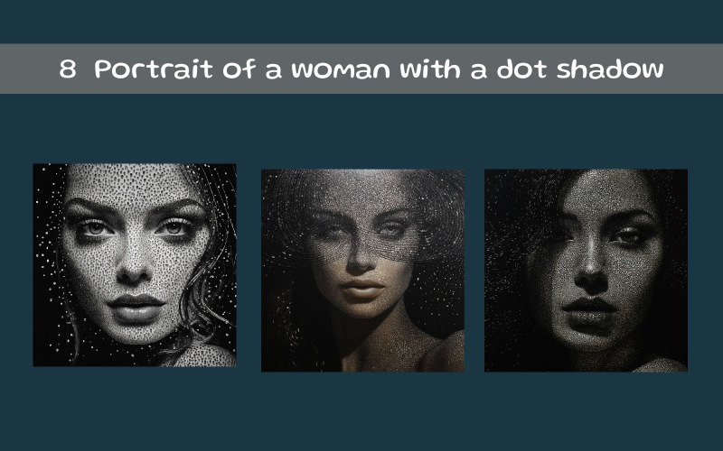 Portrait of a woman with a dot shadow Illustration
