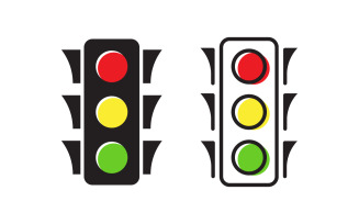 Traffic light Vector icon design illustration Template v.1