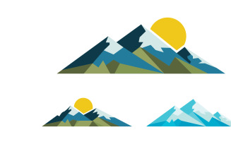 High Mountain icon Logo Template illustration design v.12