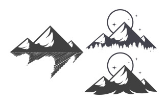 High Mountain icon Logo Template illustration design v.3