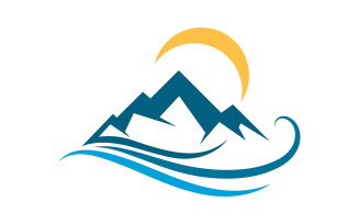 High Mountain icon Logo Template illustration design v.8