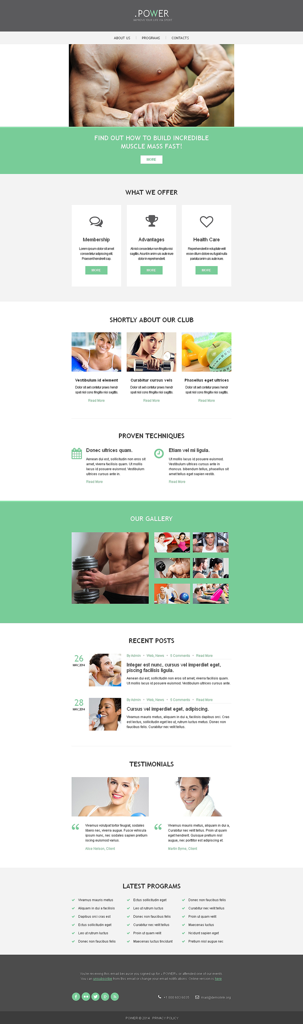 Bodybuilding Responsive Newsletter Template New Screenshots BIG