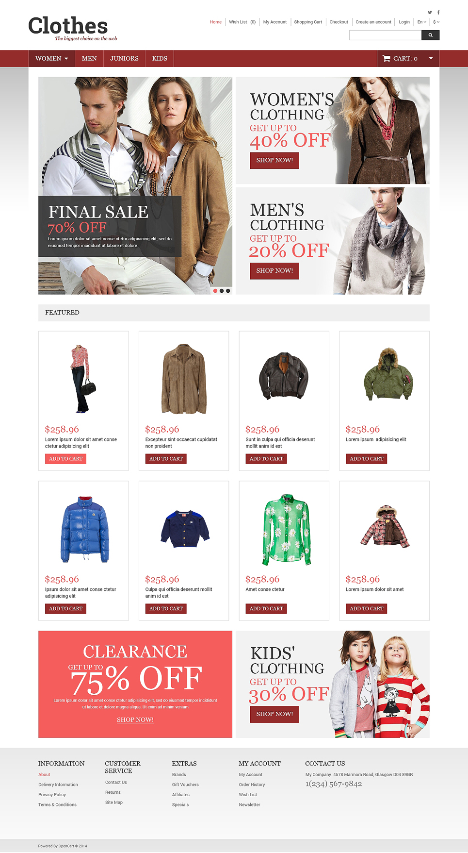 Clothes Store OpenCart Template New Screenshots BIG