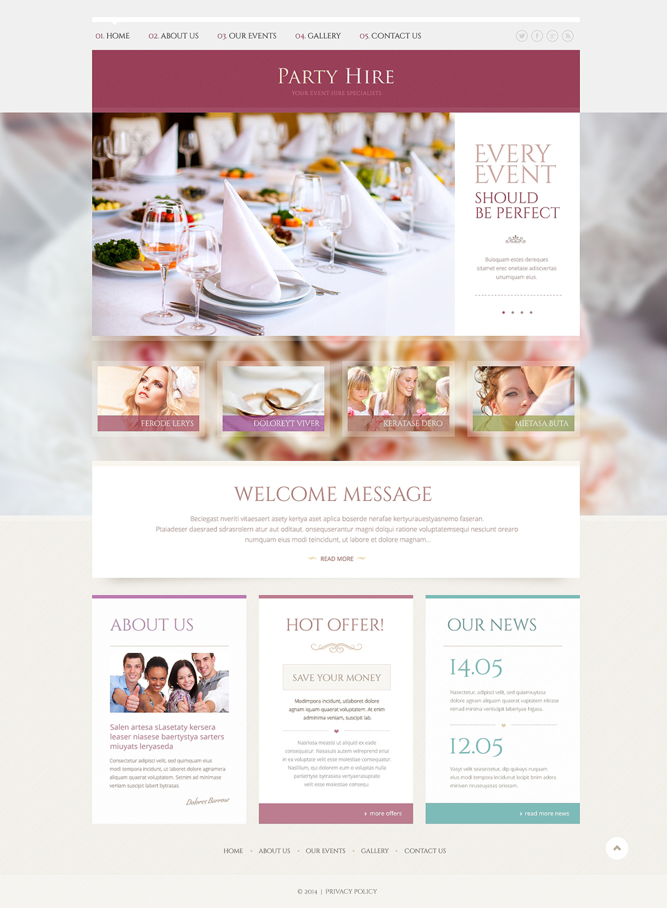 Event Planner Responsive Website Template 49240