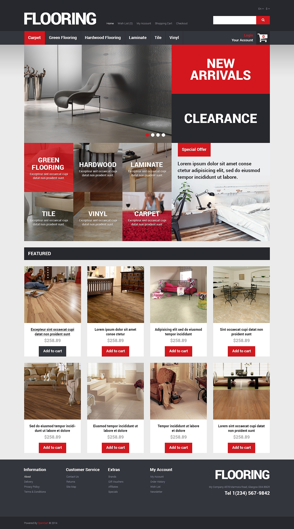 Flooring Store OpenCart Template New Screenshots BIG