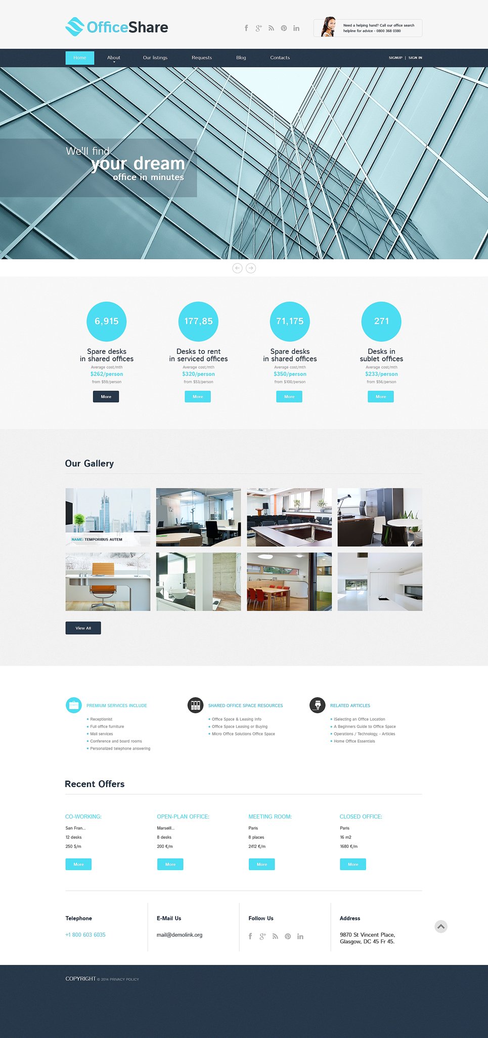 Office Responsive Website Template New Screenshots BIG