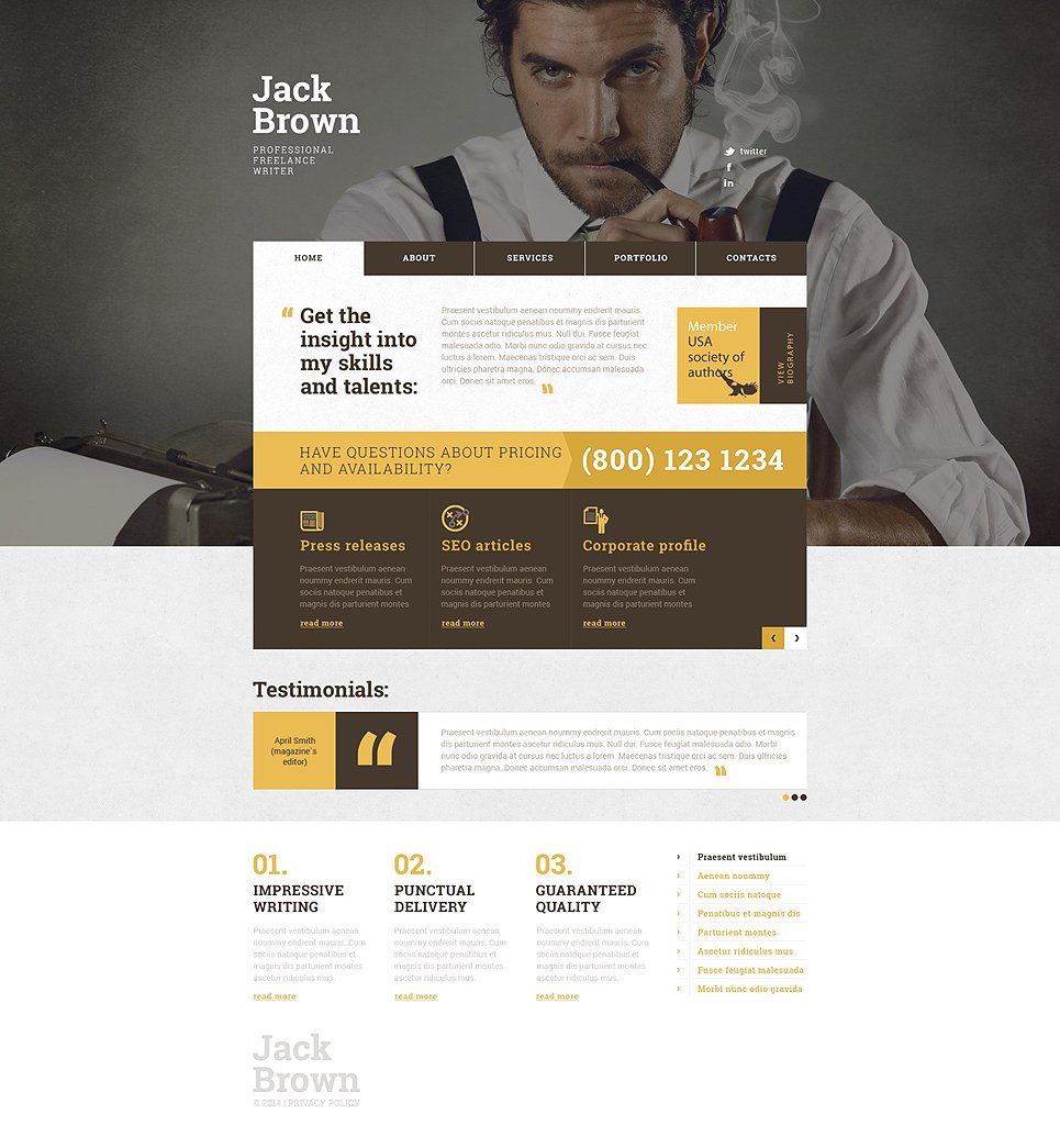 Personal Page Responsive Website Template New Screenshots BIG