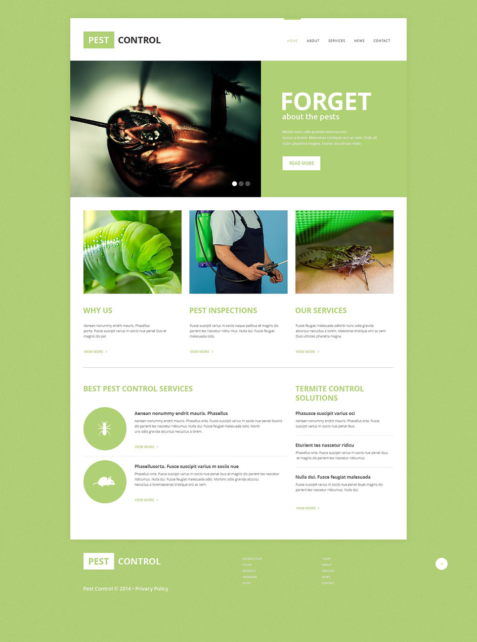 Pest Control Responsive Website Template 49210