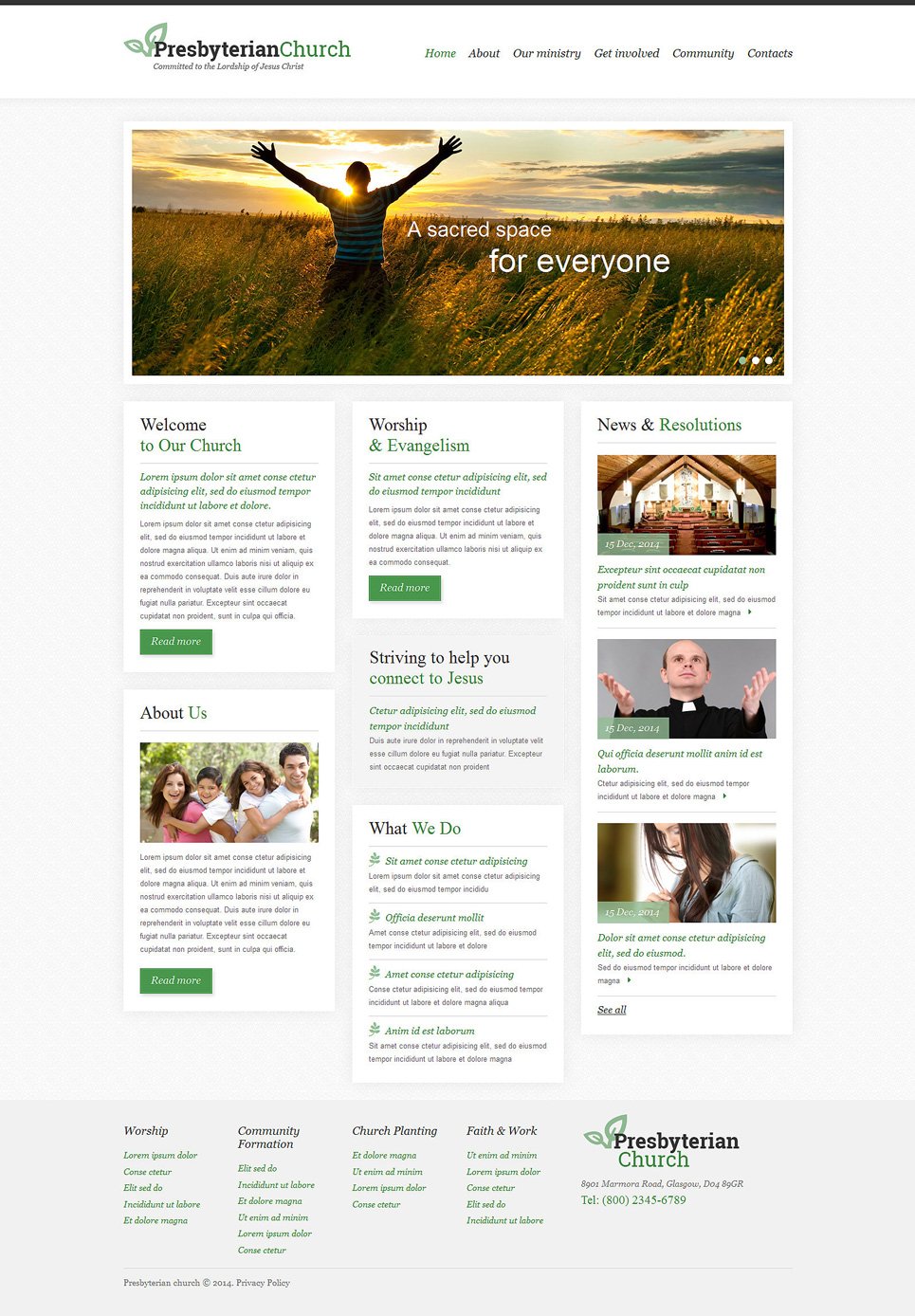 Presbyterian Responsive Website Template New Screenshots BIG