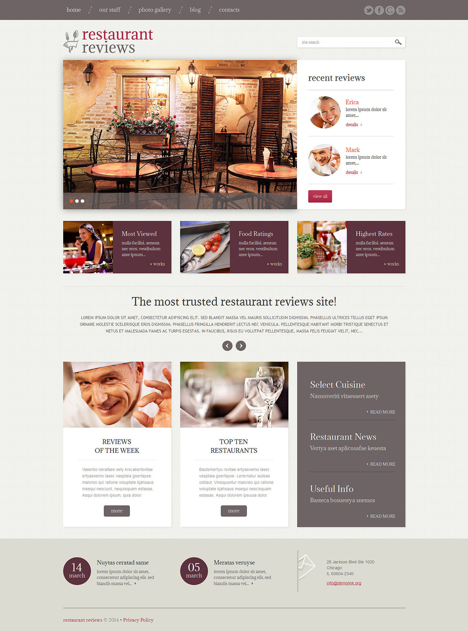 Restaurant Reviews Responsive WordPress Theme New Screenshots BIG