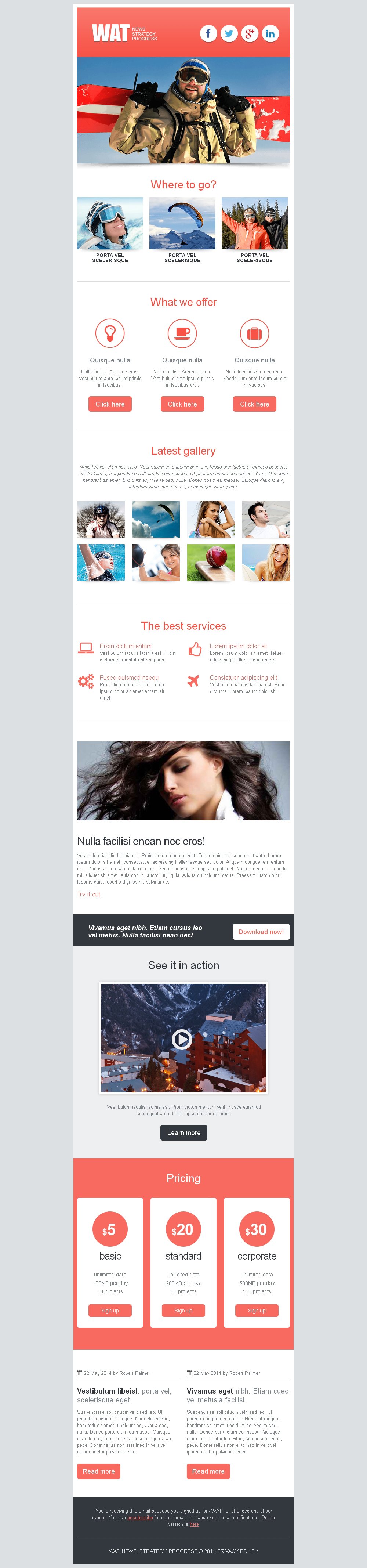 Sports News Responsive Newsletter Template - screenshot