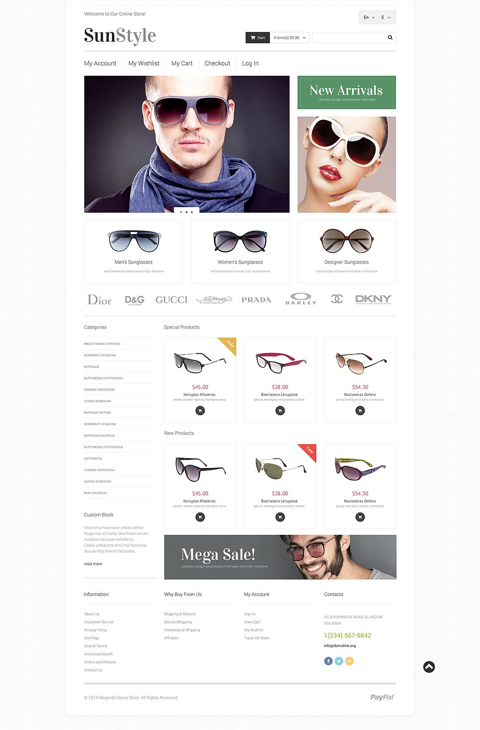 Sunglasses Shop Magento Theme New Screenshots BIG