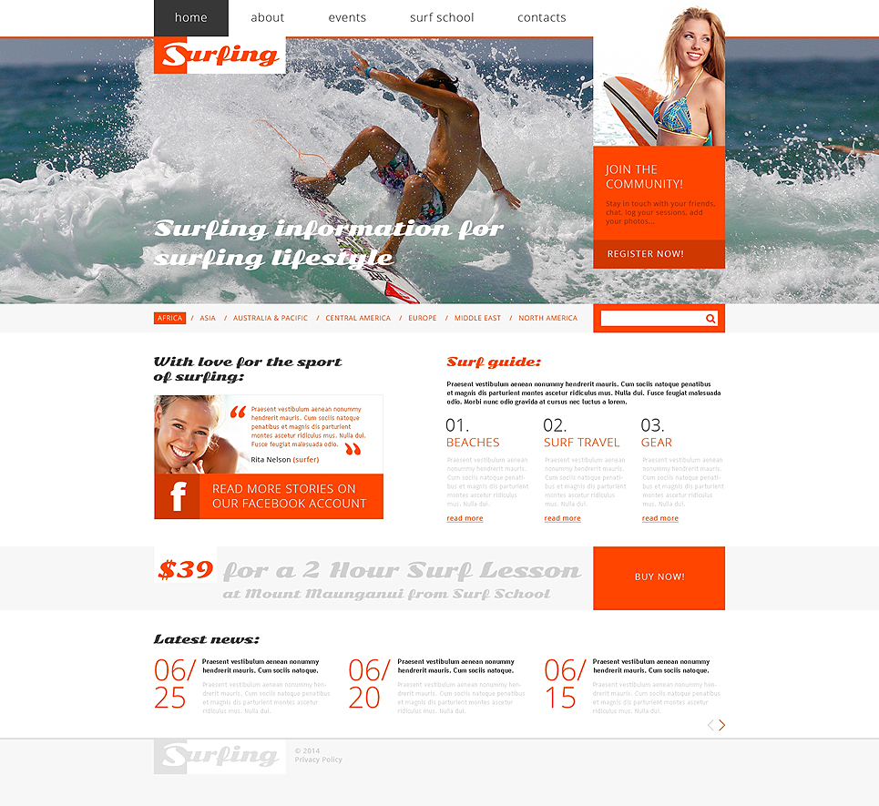 Surfing Responsive Website Template New Screenshots BIG