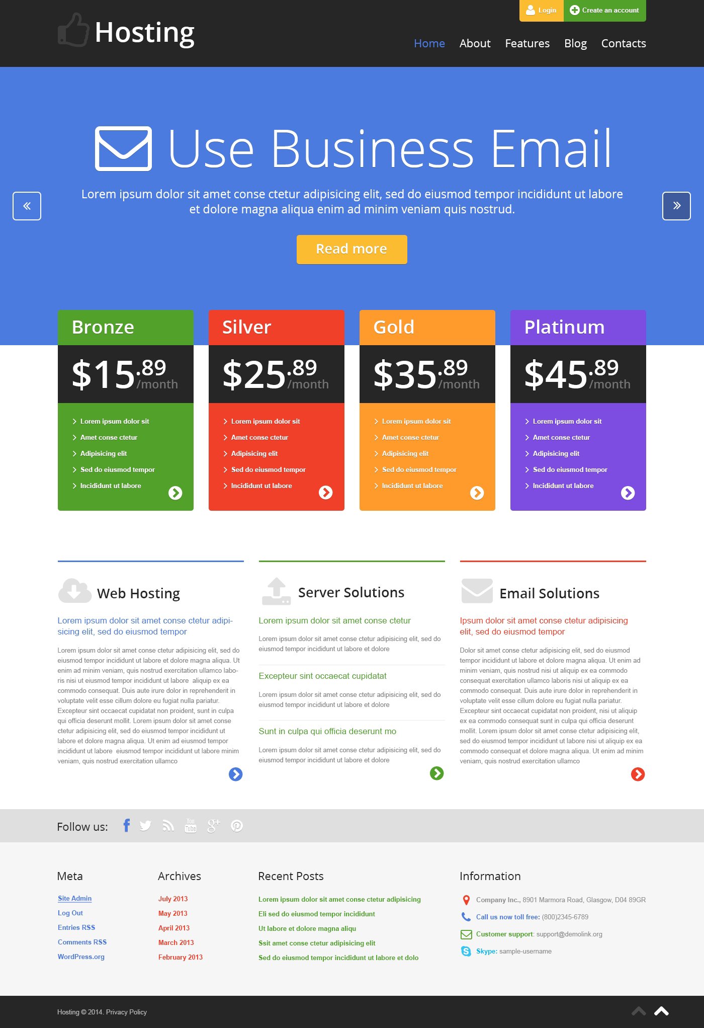 Tema De WordPress "Hosting Facilities" #49282 - captura de pantalla