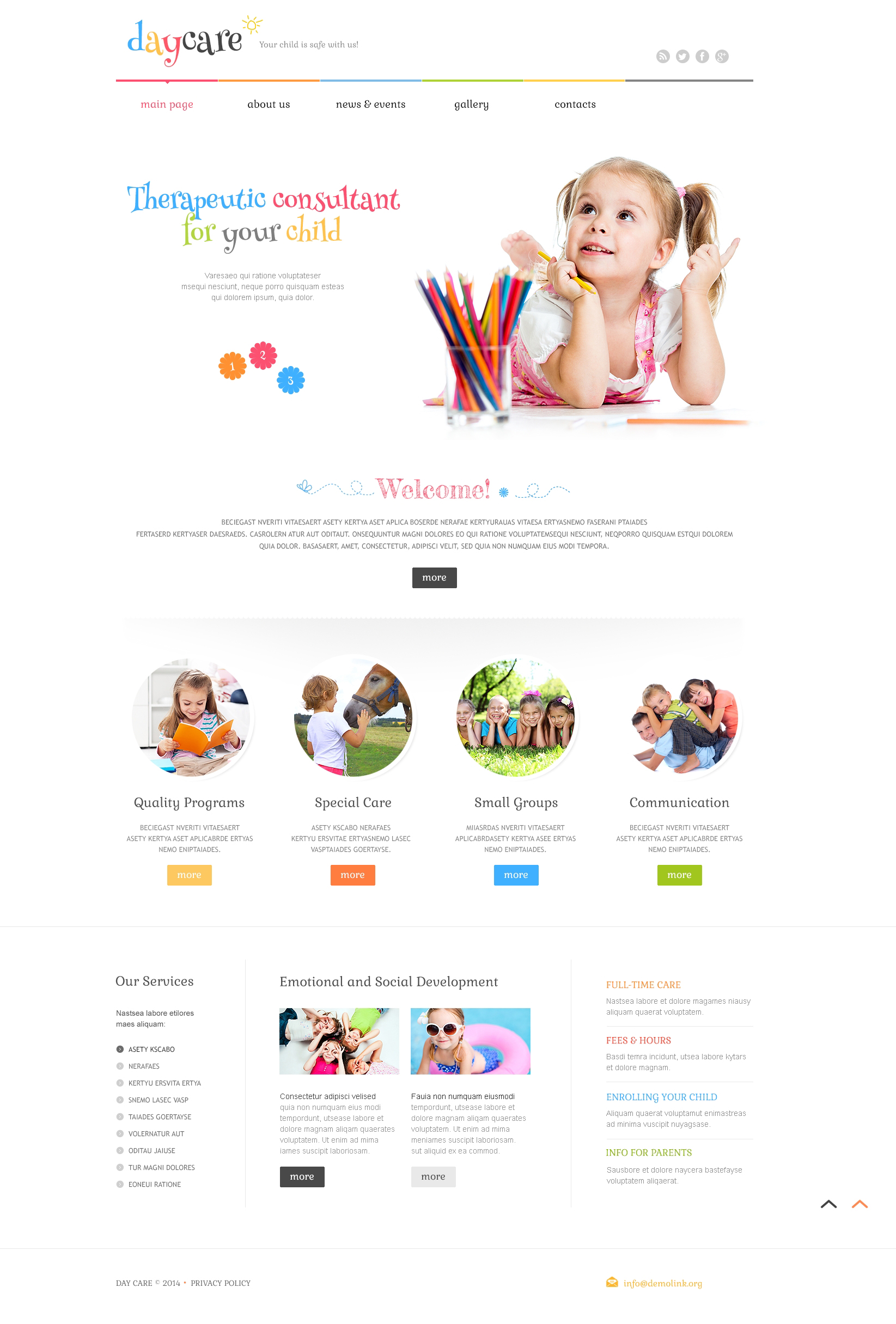 Tema De WordPress Responsive para Sitio de Guarderías #49284