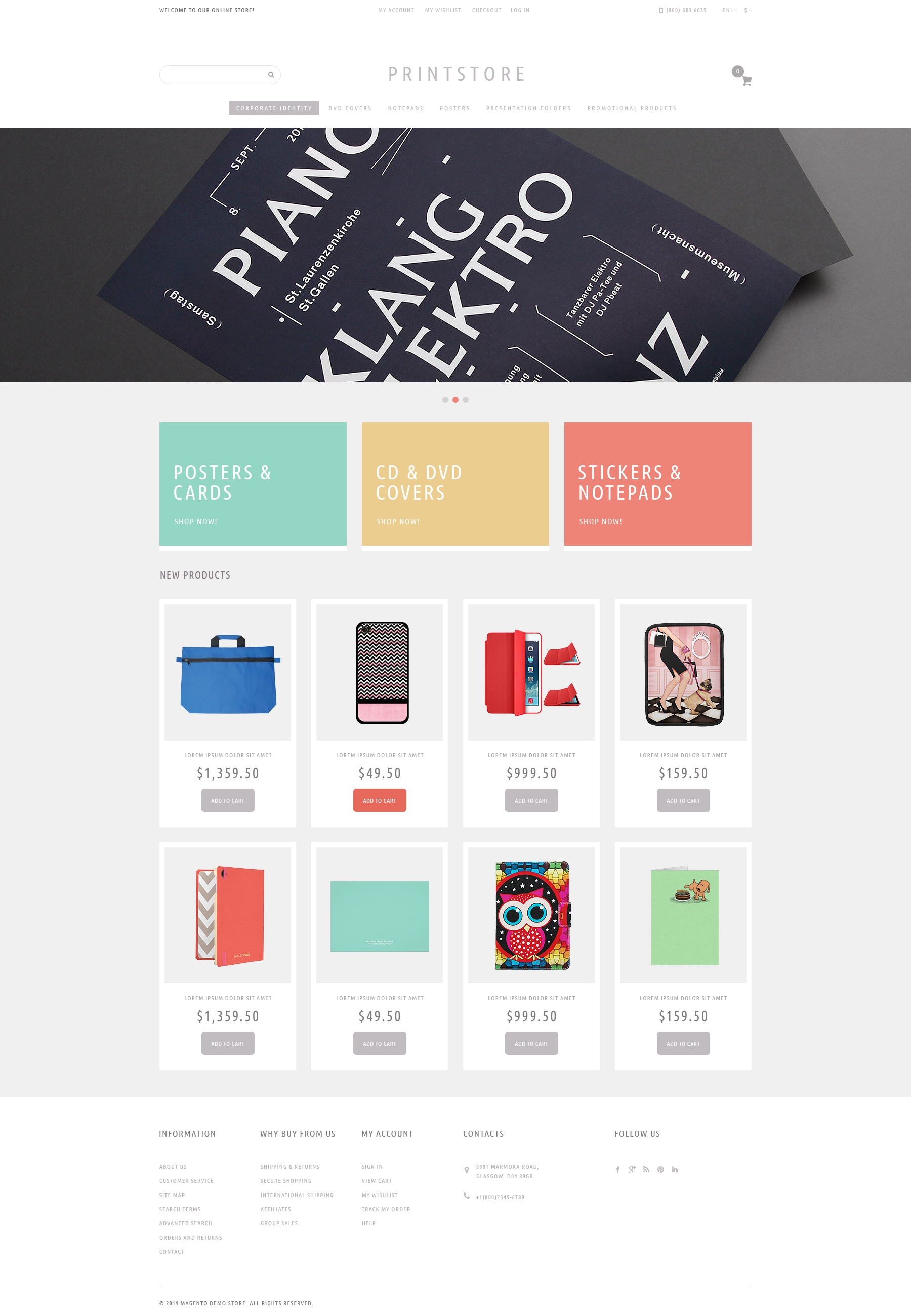 "Your Print Store Magento Theme" Responsive Magento Thema №49292