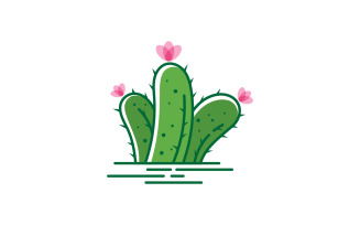Cactus plants Icon design Logo template vector v.11
