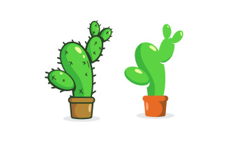 Cactus plants Icon design Logo template vector v.3