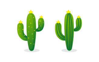 Cactus plants Icon design Logo template vector v.7