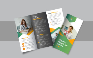 Hospital medical or healthcare trifold brochure, Business or company trifold brochure template
